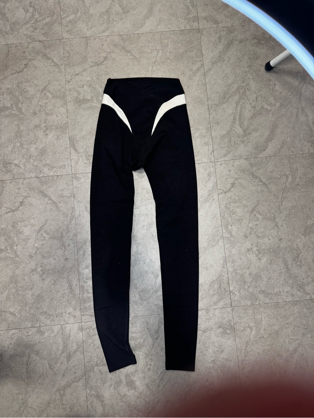 Carbon38 Black Leggings with White Hip Panels